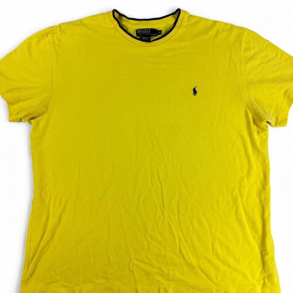 Vintage/90's Polo Ralph Lauren yellow cotton crewneck t-shirt. Men's size XL